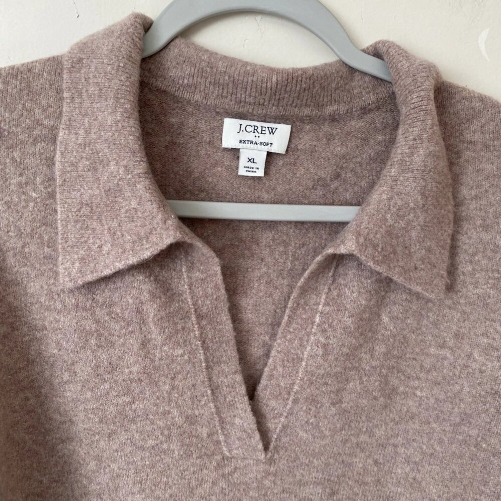 J. Crew Women's Sweater XL Dusty Pink Long‎ Sleeve Wool Blend Extra Soft V-Neck